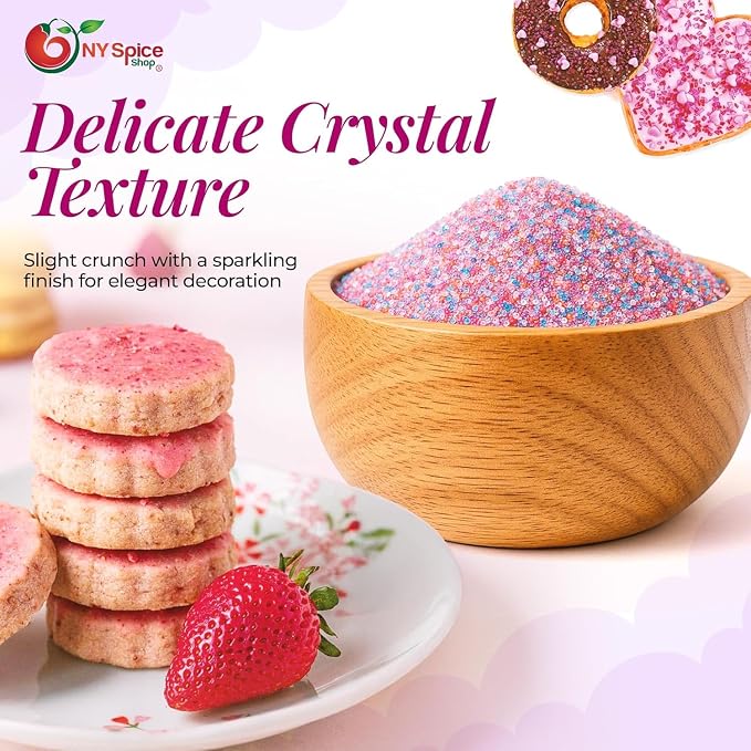 NY Spice Shop Rainbow Sanding Sugar - 4 Ounce Sweet Colorful Edible Sprinkles For Candy Dish - Sugar Sprinkles For Cake Decorating Cookies Basket & Dishes