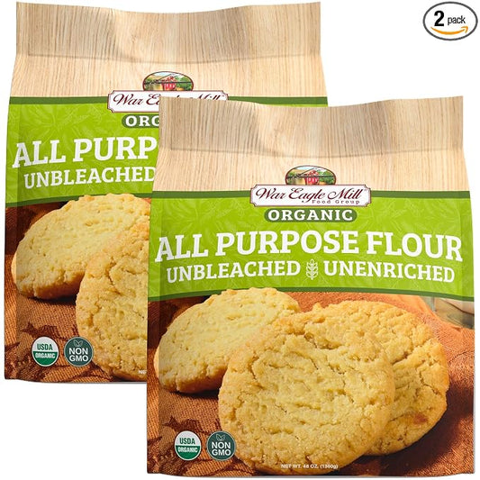 War Eagle Mill Organic Unbleached Unenriched All Purpose Flour, 48 oz (2 Pack)