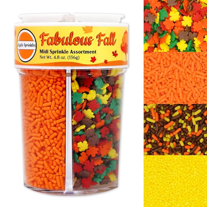 Mystic Sprinkles 4 Cell Sprinkle Assortments (Fabulous Fall, Midi)
