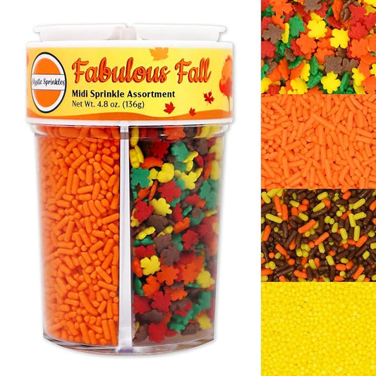 Mystic Sprinkles 4 Cell Sprinkle Assortments (Fabulous Fall, Midi)