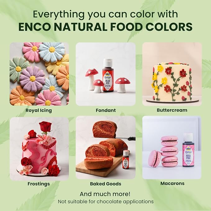 ENCO Natural Food Coloring Gel Purple (1.41 oz) – No Artificial Dyes, Vibrant Colors for Icing, Buttercream & Fondant – Kosher & Vegan Colors – Baking & Cake Decorating