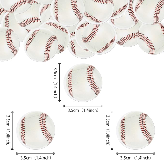 48 PCS Edible Baseball Cupcake Toppers Wafer Paper Sports Balls Cupcake Picks Edible Baseball Cupcake Decorations for Sports baseball Theme Baby Shower Kids Birthday Party Cake Decoration Supplies