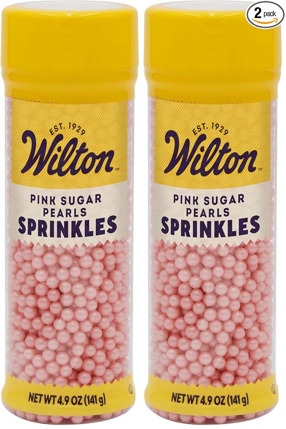 Wilton Pink Sugar Pearls, 5 oz. (Pack of 2)