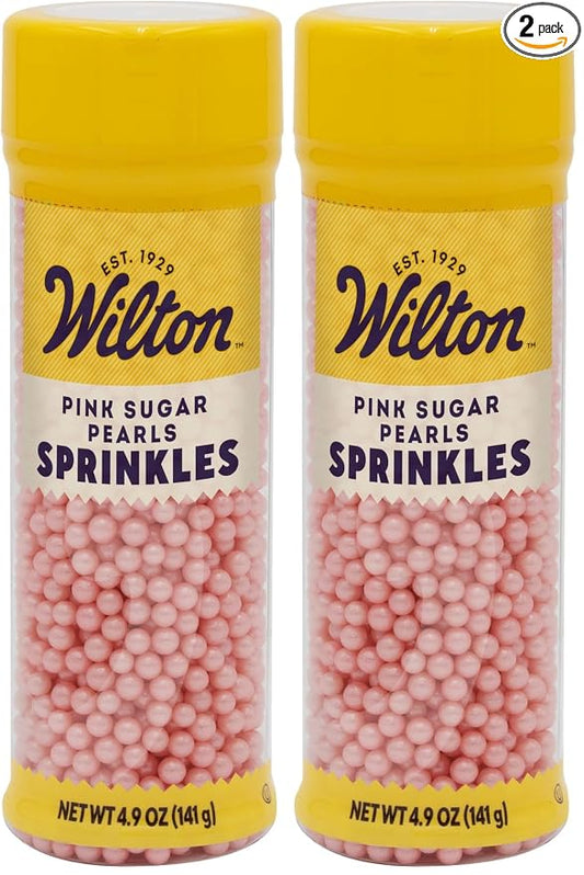 Wilton Pink Sugar Pearls, 5 oz. (Pack of 2)