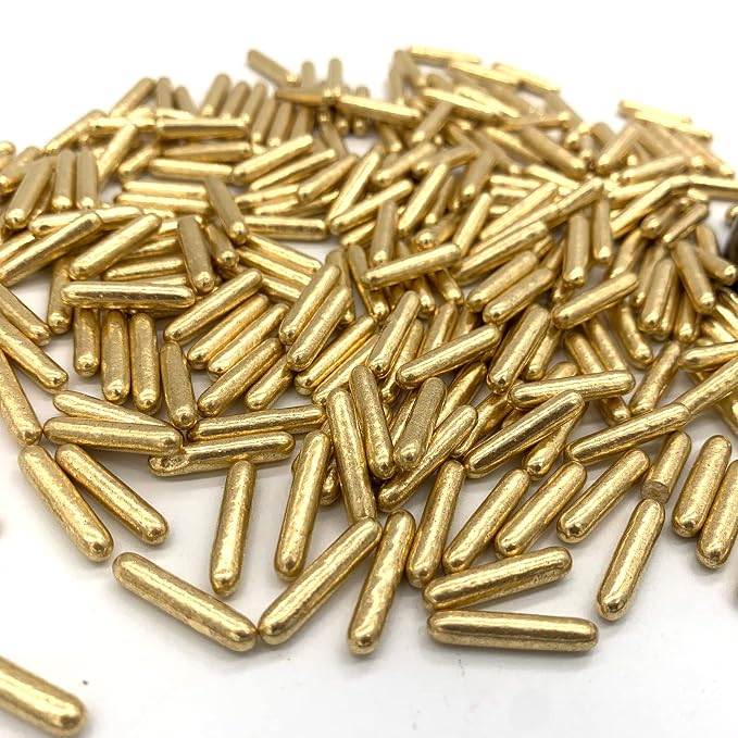 Weraru Gold Pearl Sugar Sprinkles Candy Mixing Size Baking Cake Decorations Cupcake Toppers Cookie Decorating Celebrations Wedding Shower Party Chirstmas Supplies 120g/ 4.2oz