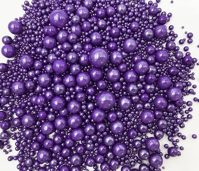 Sprinkles Edible Pearl Sugar Candy Cupcake Cake Topper 120g/ 4.2oz, Decorative Glitter Sprinkle Mix for Baking, Cake and Cookie Decorating (Purple)