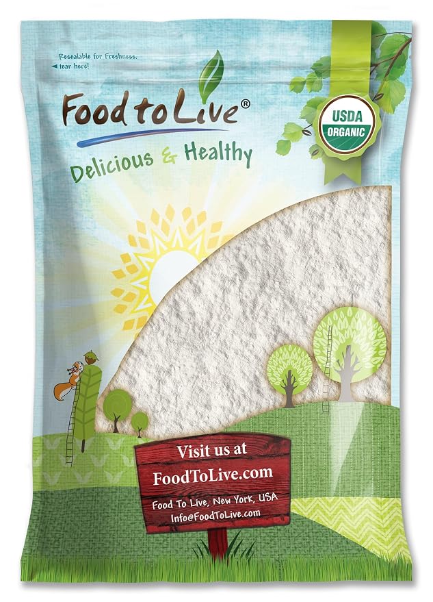 Food to Live Organic Tapioca Flour, 8 Pounds – Non-GMO Finely Ground Tapioca Starch. Wheat and Rice Flour Substitute. All Purpose Thickening Agent for Baking, Sauces & Gravies. Vegan, Bulk