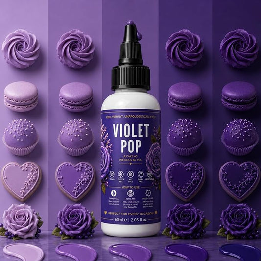 Confect Violet Pop Gel Food Coloring – Highly Pigmented Gel Based Food Color for Buttercream, Cakes, Cookies & Baking – 60mL / 2 FL OZ