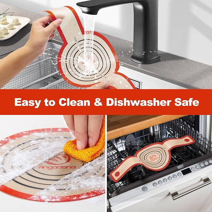 Silicone Bread Sling Oval and Round - Non-Stick & Easy Clean Reusable Oval Silicone Baking Mat for dutch oven. With Long Handles Sourdough Bread Baking mat tools supplier Liner,2 Brown Set