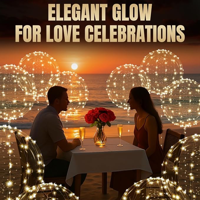 10 Pcs LED Balloons Light Up Balloons for Party - Clear TPU Material, String Lights with Individual Switches, Suitable for Helium and Air - Bright Light Up Decorations for Outdoor and Indoor Events