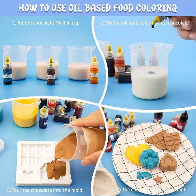 Oil Based Food Coloring for Chocolate - Vivid Food Coloring Set for Candy Melts, Baking, Cake Decorating, Fondant - Fat Soluble Food Color Dye for Icing, Cookie, Crafts - 2 fl.oz / 60ml Bottles (Black)