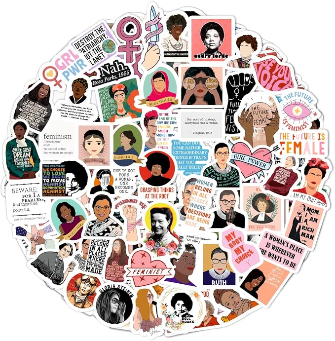 BulbaCraft Feminist Stickers for Water Bottle and Laptop - Feminism Party Supplies & Decorations, Female Empowerment & Equality Stickers, Girl Power Waterproof Vinyl Decals, Gifts for Women & Men