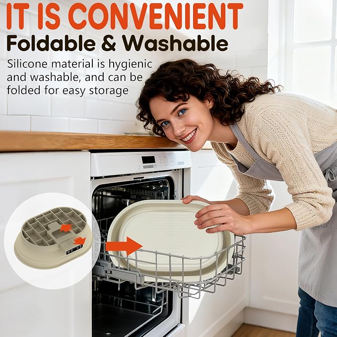 Upgraded Electric Heated Silicone Dough Proofing Box with Reliable Timer & Precise Temp Control - Fast Fermentation Collapsible Proofer Bowl (4L,Oval)