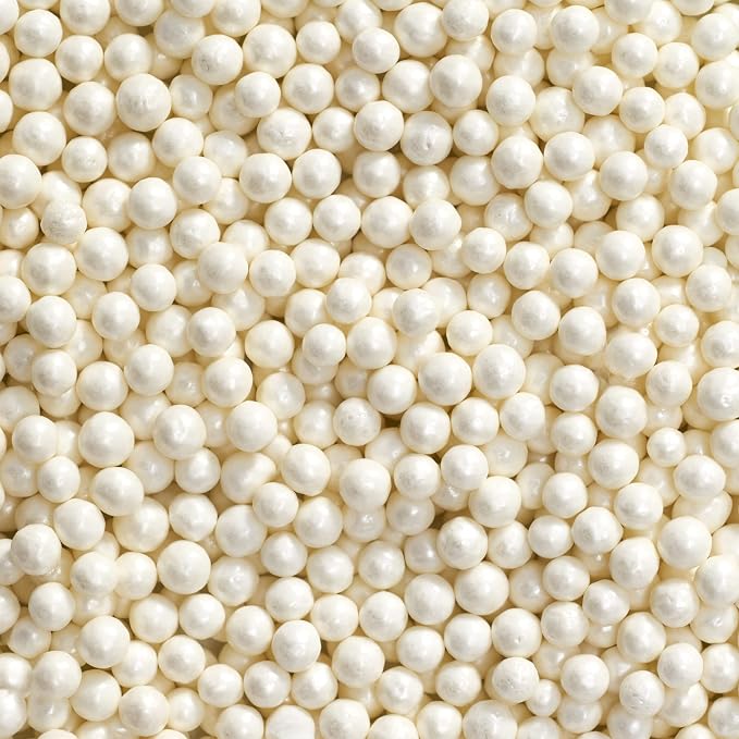 DecoPac White Pearl Grand Nonpareils, Fancy Sprinkles in Handheld Container, Edible Sprinkles For Celebration Cakes, Cupcakes, Cookies and Donuts, 30 Ounces, (21351)