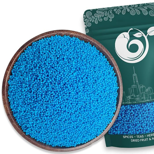 NY Spice Shop Blue Nonpareils - 1 Pound Colorful Candy Sprinkles - Blue Nonpareil Candies - Candy Sprinkles for Decorating Cupcakes, Cookies, Cakes, Chocolates and Desserts