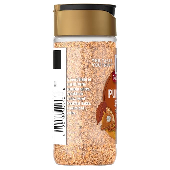 McCormick Finishing Sugar, Pumpkin Spice, Limited Edition, Sweet Blend of Warm Pumpkin Spices, The Perfect Finish for Cookies, Muffins, Pancakes, Bread, and More, 3.66 oz (Pack of 2)