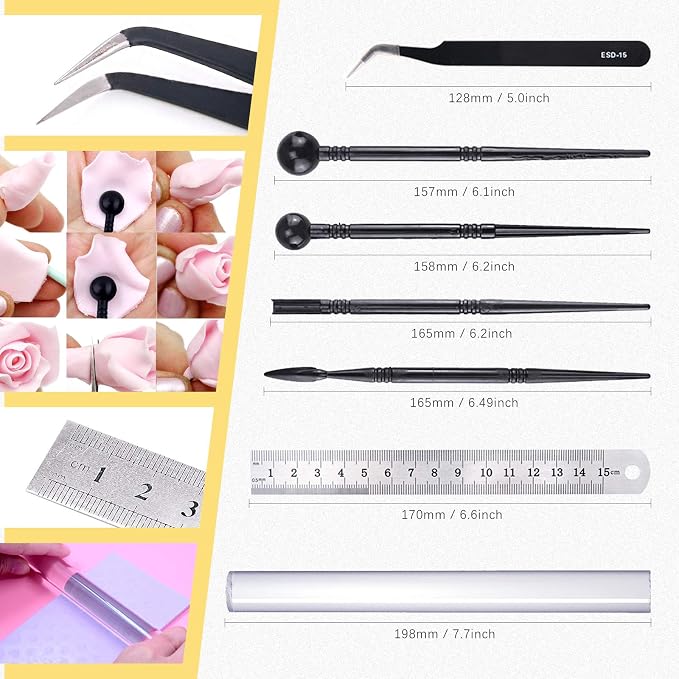 Swpeet 36Pcs Modeling Clay Sculpting Tools Kits, Ball Stylus Tool, Pottery Tools, Rubber Tip Pens, Plastic Clay Tools,Sculpting Kit for Making Modeling Clay Cake Fondant Decoration,Clay,Ceramics