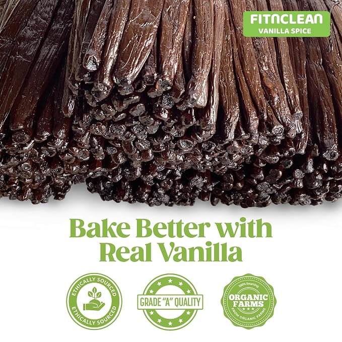 50 Organic Grade A Madagascar Vanilla Beans. Certified USDA Organic for Extract and All Things Vanilla. ~5" by FITNCLEAN VANILLA. Bulk Fresh NON-GMO Pods.