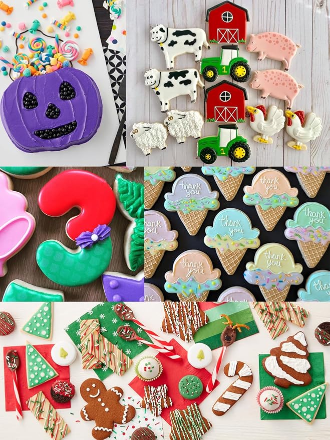 Cookie Piping Tips with Coupler,Small Icing Tips for Writing,Detail,Royal Icing & Plastic Piping Coupler for Easy Switching