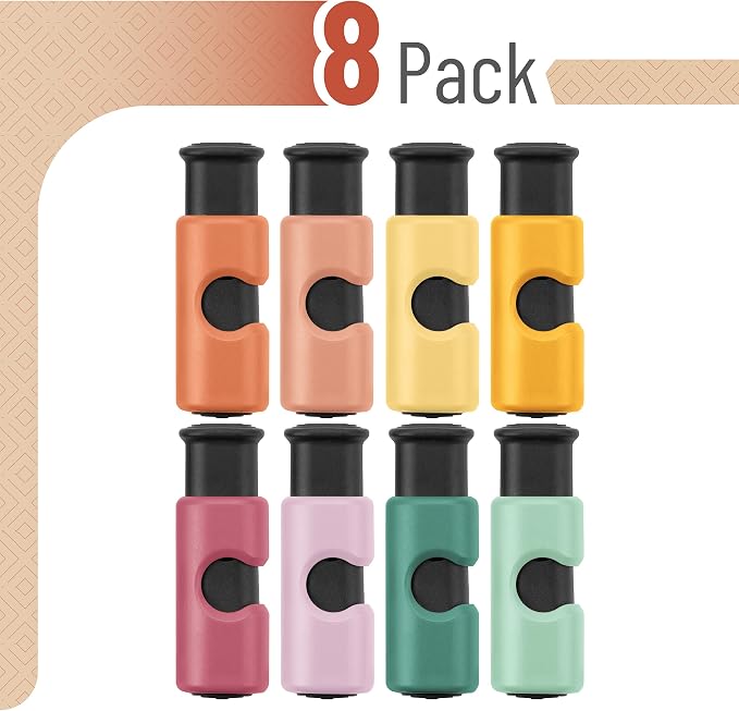 Mr. Pen- Squeeze and Lock Bread Bag Clips, 2.4 Inch, 8 Pack | Multicolor Squeeze Lock Clips, Reusable Bag Closures for Bread, Snacks, Coffee, Food Storage, Fits Thick and Thin Bags