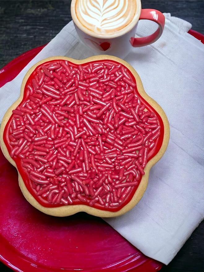 SHIMMER PEARLIZED RED SPRINKLES- Jimmies, Cupcakes,Cookies,Cakes Decorating, Topper, Bulk Candy,Dairy Free, Nut Free, Gluten Free, Soy Free, Vegan, Egg Free, Kosher,