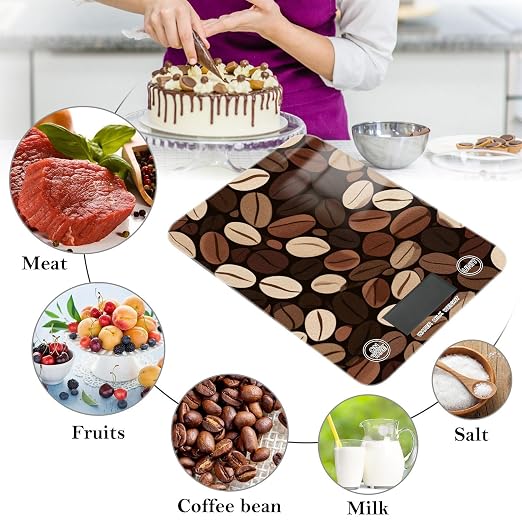 Food Scale Kitchen Scale Food Weight Scales Digital Weight Grams and Ounces Small Electronic Food Scale for Baking Cooking Brown Vintage Coffee Beans