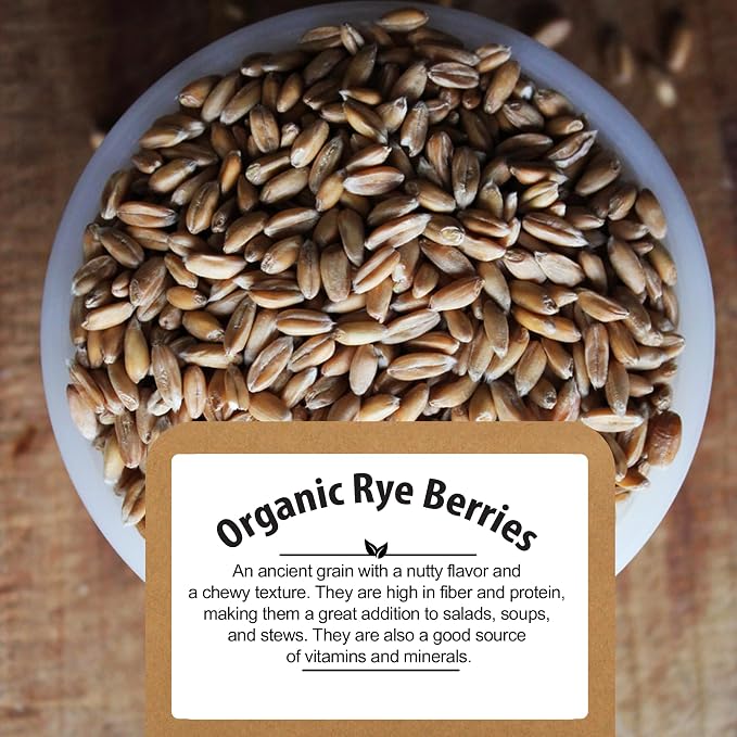 Be Still Farms Organic Rye Berries Bulk (5.8 lb) - Whole Rye Grain Seeds - Kernels Great for Flour, Bread, Cereal - High in Fiber & Protein | USA Grown | USDA Certified | Vegan | Non-GMO