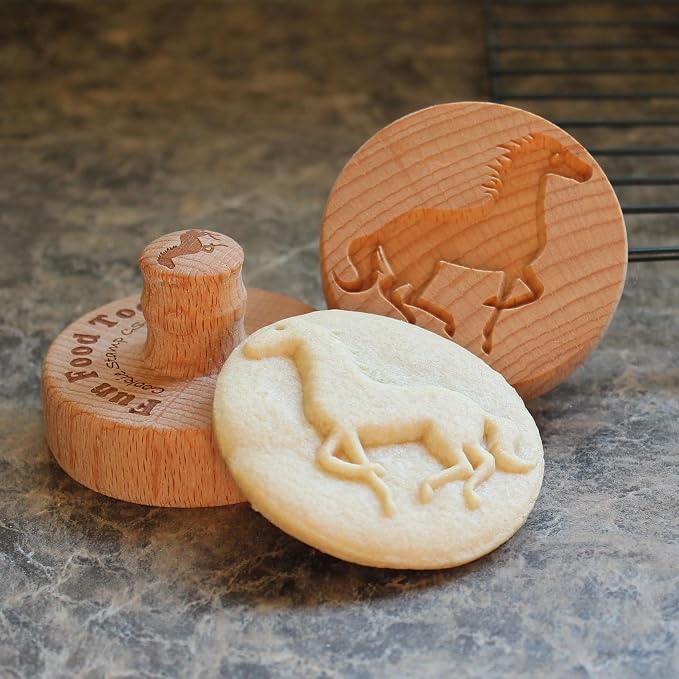 Wood Cookie Stamp, 2.5 Inch (Running Horse CS-131)