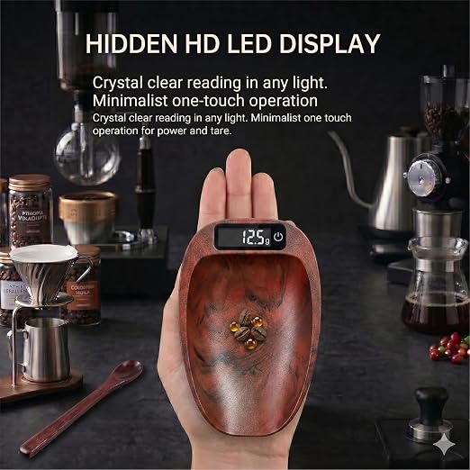 Portable Coffee Scale Mini Electronic Gram Scale Rechargeable Digital Scale for Home Office Coffee Making & Kitchen Use (Coffee)