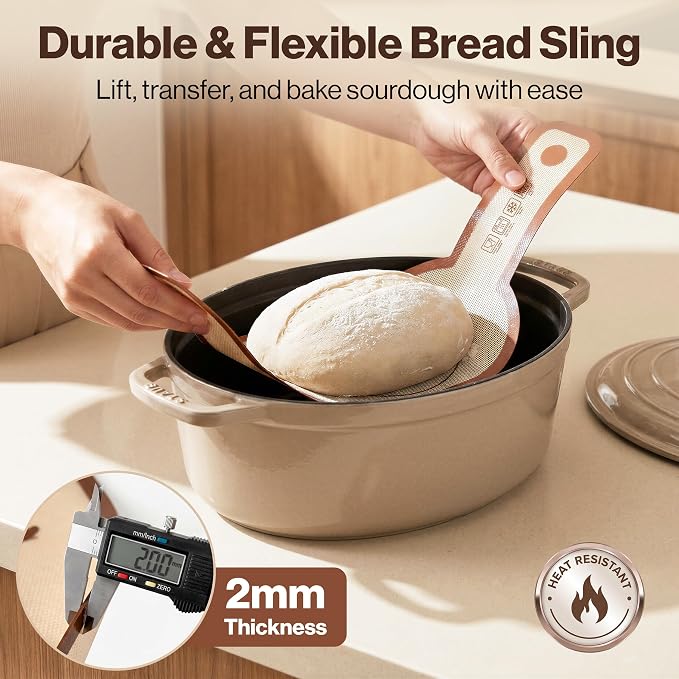 EDELHAUS Banneton Proofing Basket Complete Set Oval – Complete Sourdough Bread Baking Kit with Banneton Basket, Dough Tools, Sourdough Starter Jar, Bread Lame, Bench Scraper & Baking Mats