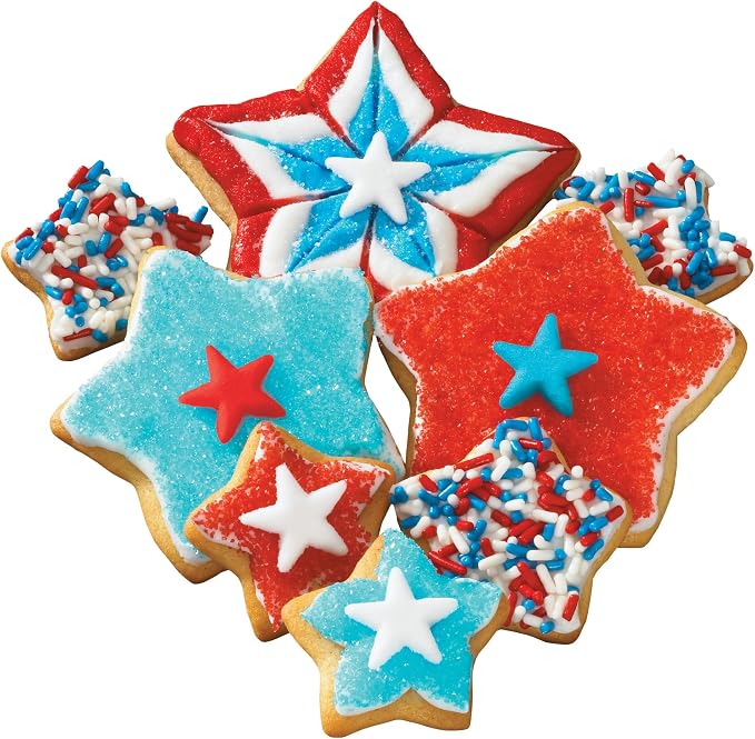DecoPac Red, White, & Blue Sprinkles | Extra Large 26oz Pack | Cake Sprinkle Mix, Fancy Sprinkles For Cake Decorating, Handheld Container, Candy Sprinkles, Cake Sprinkles - Red, White, & Blue