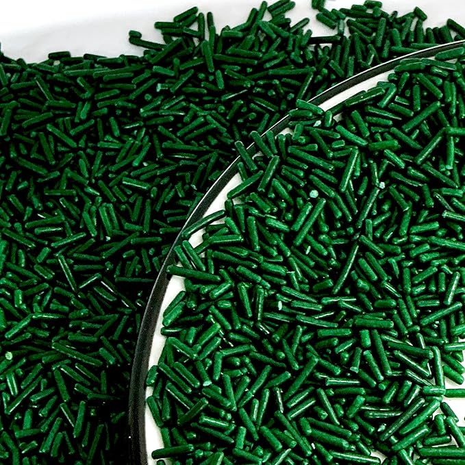 Homipooty Green Soft Jimmies Sprinkles Edible Candy Jimmies Sprinkles for Cake Decorating 78g/2.75oz Cookie Cupcake Topper Ice Cream