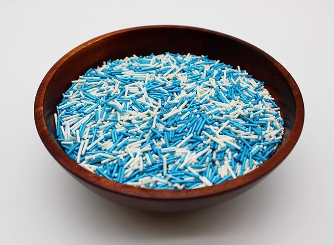 Baby Shower Sprinkles Blue & White Colored BULK Jimmies 1 POUND-Its a Boy Edible Cake Cupcakes Dessert & Ice Cream Topping-Flag of Finland