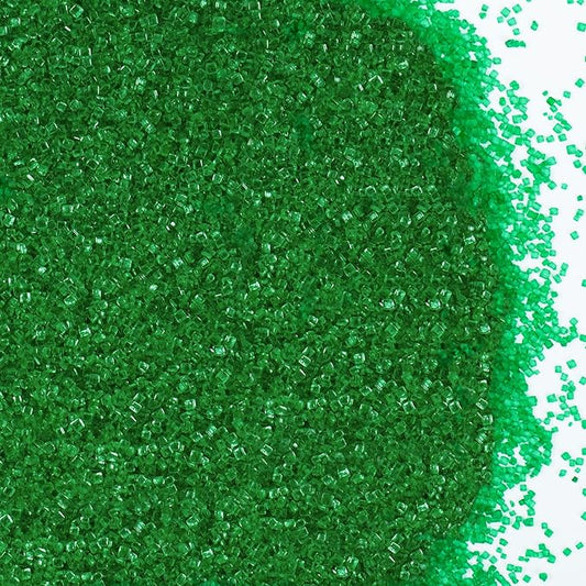 Green Sanding Sugar - Sparkling Sugar Crystals for Baking Decorations (130g/4.6oz) - Edible on Cookies, Cupcakes, Cakes, Ice Cream | Wedding, Party, Valentines Sugar Sprinkles