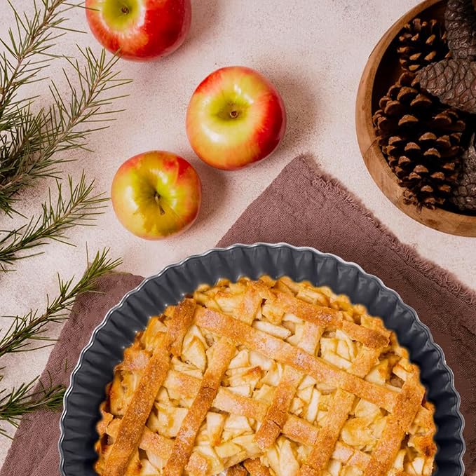 Tart Pan Removable Bottom 9 Inch Tart Pans Round Nonstick Quiche Pan Carbon Steel Quiche Baking Dish with Fluted Edges Fruit Tart Molds for Baking Pie Mold Pizza Chiffon Cake Dessert