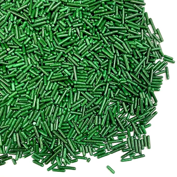 PhilaeEC Green Jimmies Sprinkle Edible Soft Jimmies Sprinkle for Cake Decoration Cupcake Topper Cookie Baking Decorations Halloween Christmas Valentine Supplies 2.75oz/78g