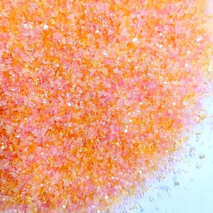 HeDeon&Rles Edible Yellow Pink White Sanding Sugar Crystals for Baking 120g/4.23oz Sparkling Sugar Crystals for Baking Cake Cupcake Icing Top Birthday Wedding Easter Halloween Christmas Supplies