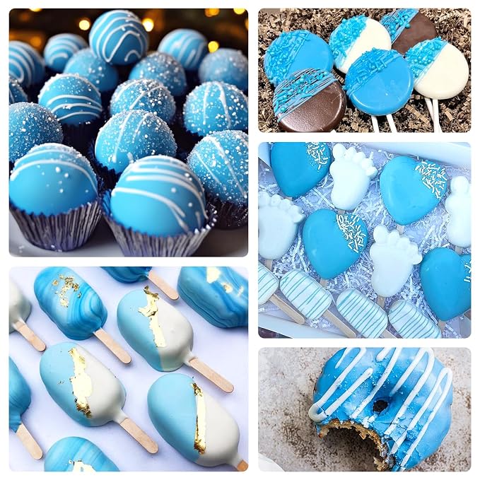 Blue Oil Based Food Coloring for Chocolate, Candy Melts, Donuts, Strawberries, Frosting, Cake, Professional Edible Dye for Baking - 80 Milliliters 2.7 Fl.Oz