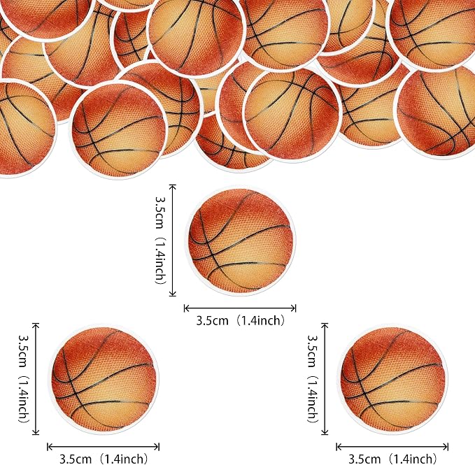 48 PCS Edible Sports Balls Cake Picks Toppers for Basketball Theme Baby Shower Kids Birthday Party Cupcake Decoration Supplies