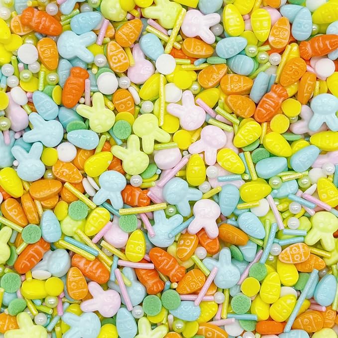Dynastang Easter Sprinkles Mixed Style Edible Cake Decorations Cupcake Toppers Cookie Perfect for Cakes, Cupcakes, Desserts Toppings 3OZ