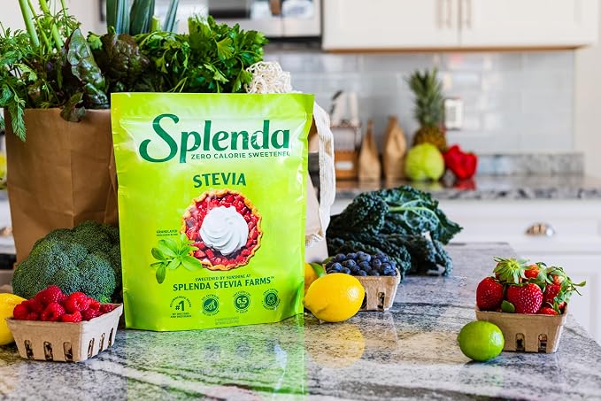 SPLENDA Stevia Zero Calorie Sweetener for Baking, Plant Based Sugar Substitute Granulated Powder, Resealable Twin Pack Bags, 25.22 Ounce (Each Pouch: 12.61 oz)