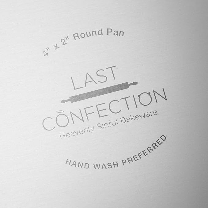 Last Confection 4 x 2 Inch Round Cake Pans, Set of 2 Anodized Aluminum Cake Pans Baking Tins