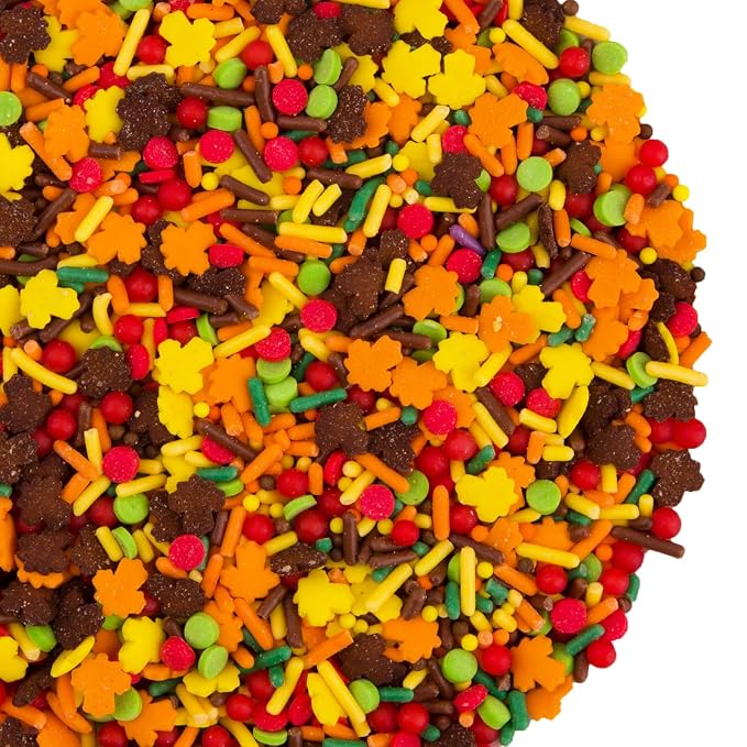 Sentovac Thanksgiving Autumn Sprinkles Edible Maple Leaves Fall Confetti Sprinkles for Cake Decorating Cookie Cupcake Topper Baking Decorations Thanksgiving Halloween Christmas Supplies