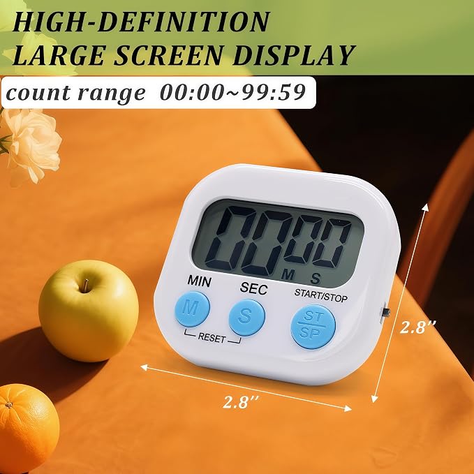 24 Pack Multi-Function Electronic Timer - Kitchen Timer,Magnetic Digital Timers,Big LCD Display, ON/Off Switch,Extensively Use in Cooking,Gym, Meeting, Classroom,Kitchen,Study,Work,Outdoor Activities