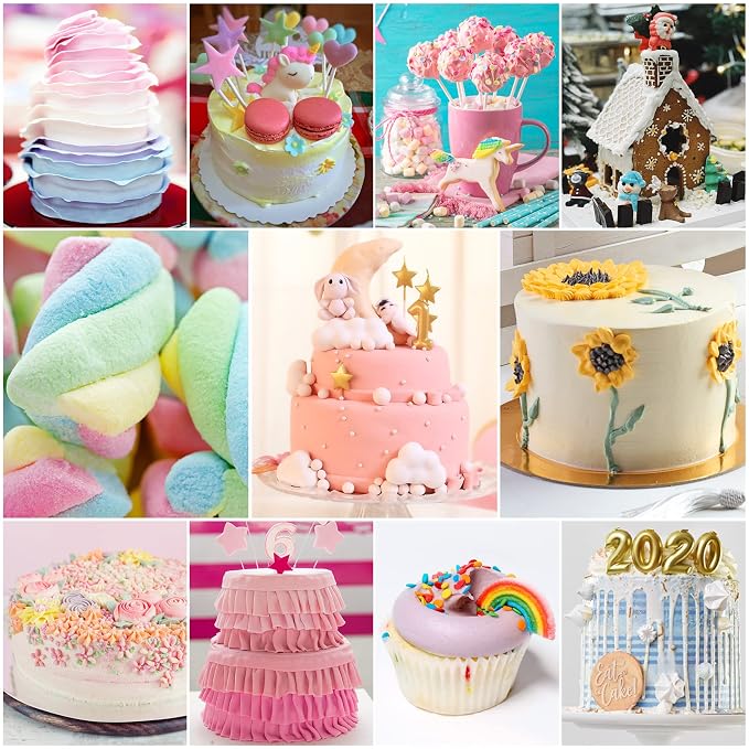 Gel Food Coloring 10 Colors, E-Kongton Food Coloring Gel Cake Color Set,Vibrant Icing Colors Flavorless Edible Foods Dye for Baking Icing Fondant Cake Decorating Clay DIY Supplies Kit .35 Fl. Oz(10ml)