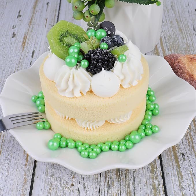 ST Patricks Day Sprinkles for Cake Decorating, 7.8oz Deep Green Pearl Sprinkles 4 Sizes Mix for Cake Cupcake Cookie Baking Donuts Ice Cream Toppings