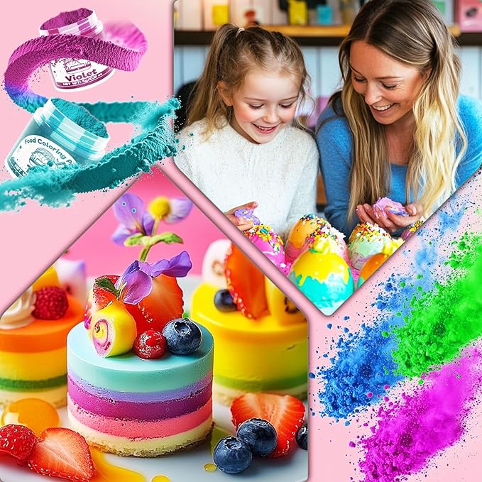 Food Coloring Powder for Baking - 15 Bright Colors Powdered Food Coloring, Flavorless High Concentrated Upgraded Food Dye for Icing, Baking, Cake Decorating, Cooking, Frosting - 5g/each