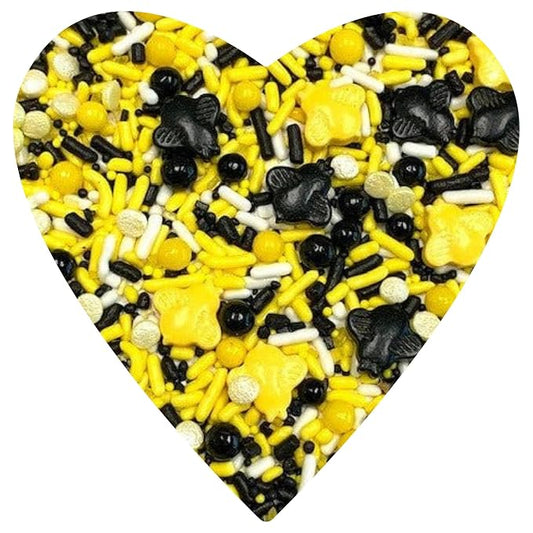 COOL MOM SPRINKLES Bumble Bee Sprinkles (4 oz.) – Summer Themed Birthday Sprinkles for Decorating Cakes, Cupcakes, Cookies & Desserts – Mixed in the USA/Gluten-Free