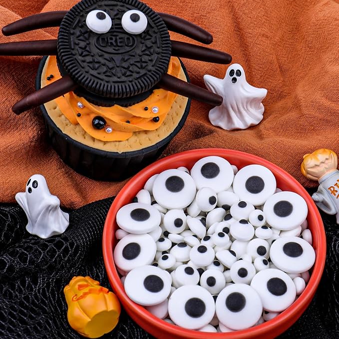 Edible Candy Eyes Sprinkles for Cake Decorating 4.6oz, Halloween Eyeball Sprinkles for Cookie Baking Ice Cream Brownie Cupcake Toppings