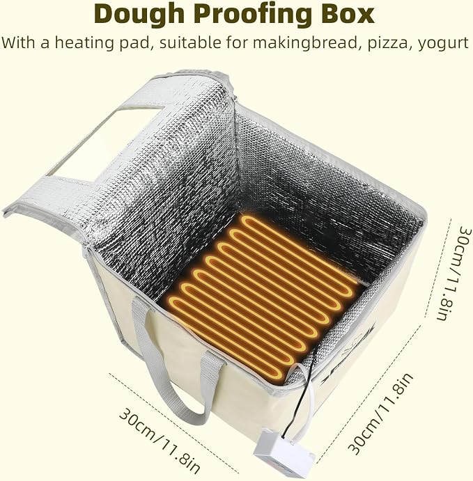 Dough Proofing Box With Precision Temperature Control - Foldable Visible Bread Proofer for Sourdough Starter, Pizza, Yogurt - Home Bread Warmer